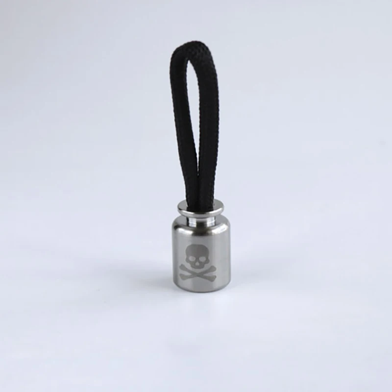 Medicine Bottle Titanium Alloy Small Bottle Ending Beads DIY Paracord Key Chain Zipper Head Pendant