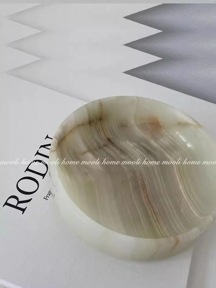 Light luxury Advanced Jade Storage Bowl French Style Retro Desktop Jewelry Exquisite Creativity Decoration Artwork Ornaments