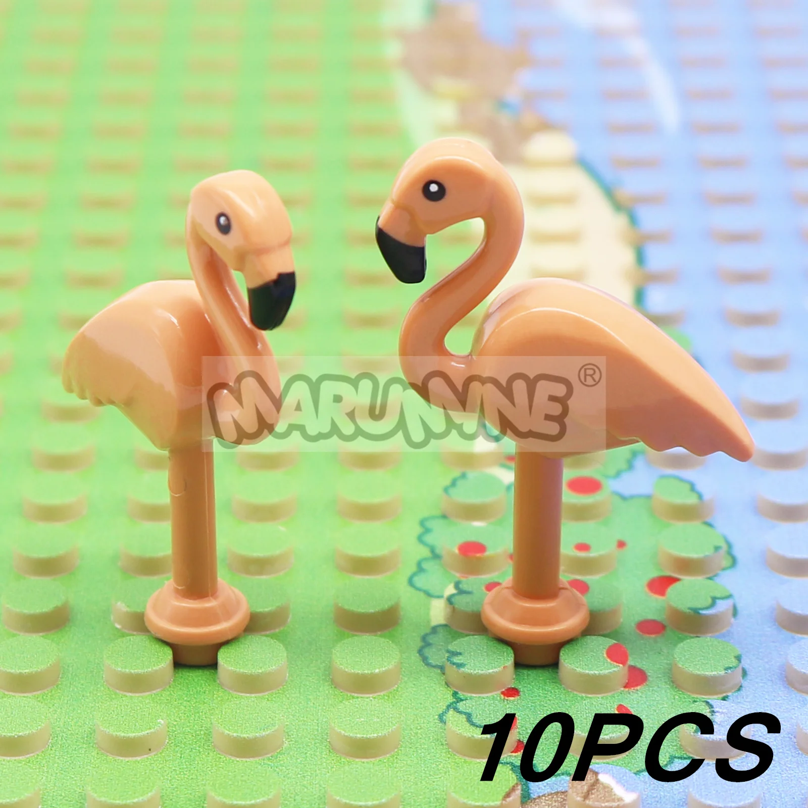 Marumine Bausteine Tiere Flamingo Kompatibel mit 67388 MOC Dschungelwald Zoo DIY Ziegel Modell Teile Zubehör