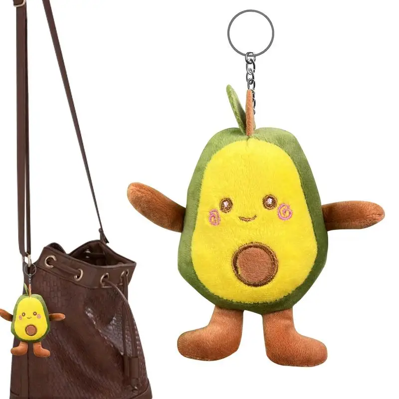 Plush Avocado Keychain Cute Plush Keychain Small Avocado Pendant Keychain Pendant For Purse & Backpack Key Organizer Holder