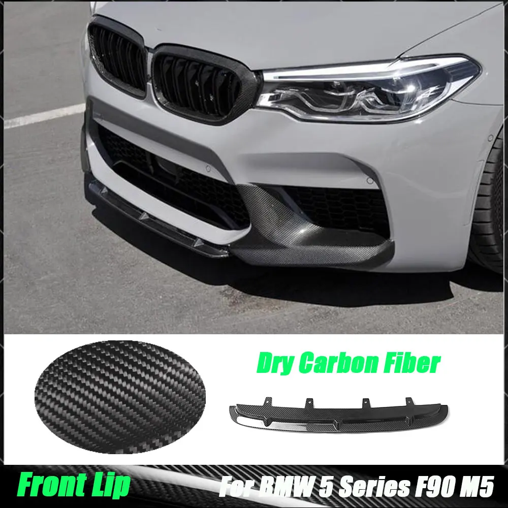 

Dry Carbon Fiber Front Bumper Chin Lip For BMW 5 Series F90 M5 2018 2019 Head Middle Lip Chin Guard Car Styling