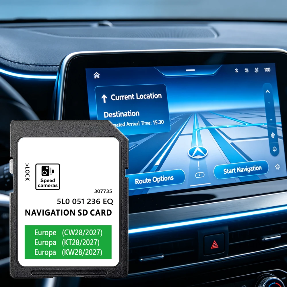 Für Skoda Amundsen Octavia Superb Fabia Rapid Auto-Navigationsgerät 32GB 2027 SD-Karte MIB2 Update Europa UK-Karten 5L0051236EQ