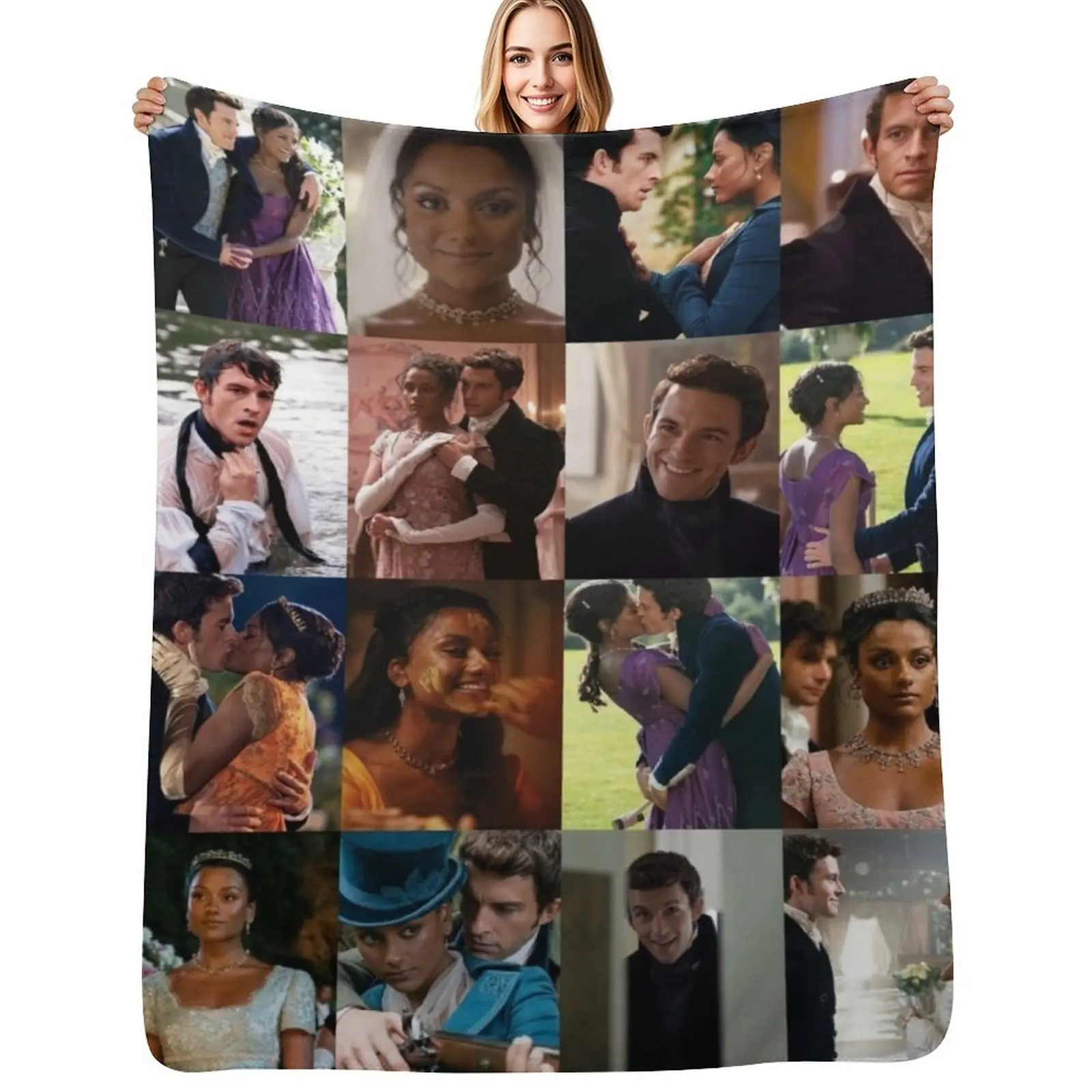 Jonathan Bailey and Simone Ashley Throw Blanket Luxury St Plush Custom wednesday Blankets For Bed blankets and throws Blankets