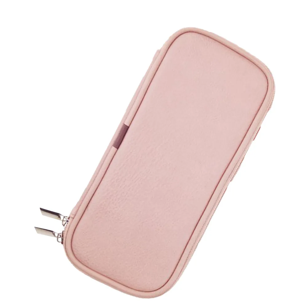 

Сумка из ПУ для кистей для макияжа, водонепроницаемая, износостойкая, с прочной молнией, дорожная сумочка, тонкая отделка, легкая, розовая