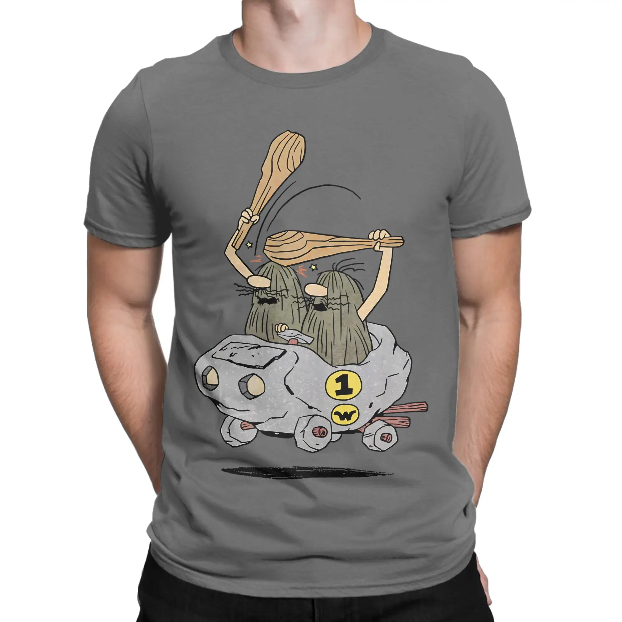 Men's Wacky Races Boulder Mobile Glen Evans T Shirts Cartoon Cotton Clothing Crazy Round Collar Tee Shirt Gift Idea T-Shirts