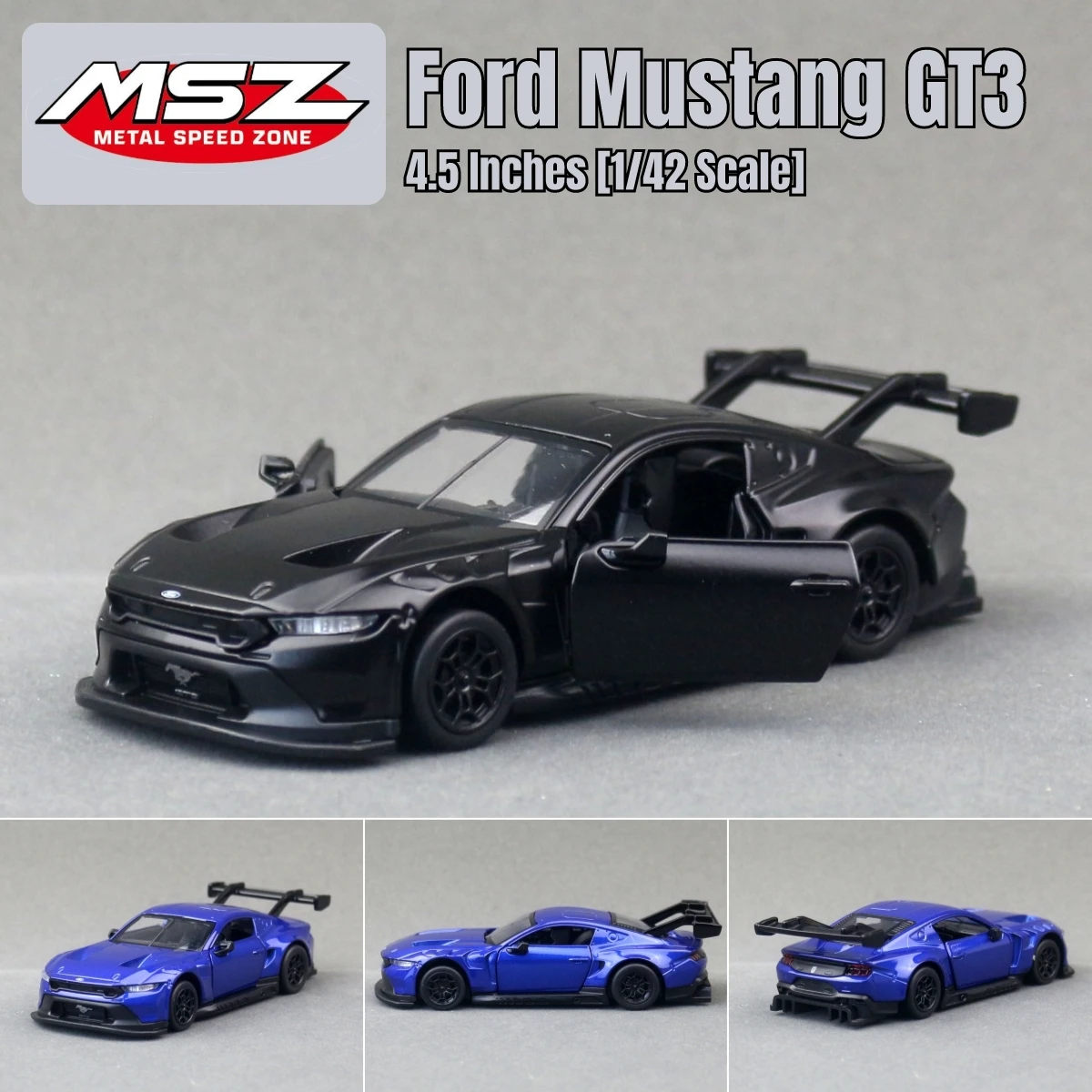 

1/42 Ford Mustang GT3, модель гоночного игрушечного автомобиля, литой под давлением автомобиль из металлического сплава, миниатюрная коллекция с откатным механизмом, подарок для мальчиков и детей, спичечная коробка