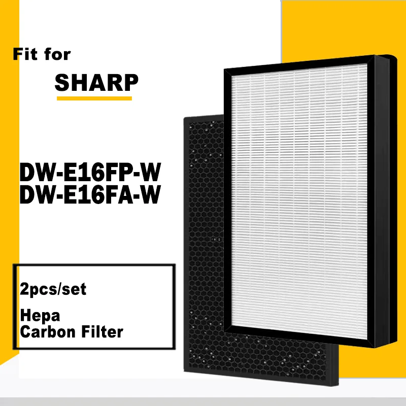 

FZ-E16AHF FZ-E16ADF Replacement HEPA Filter and Activated Carbon Filter for Sharp Air Purifier DW-E16FP-W DW-E16FA-W