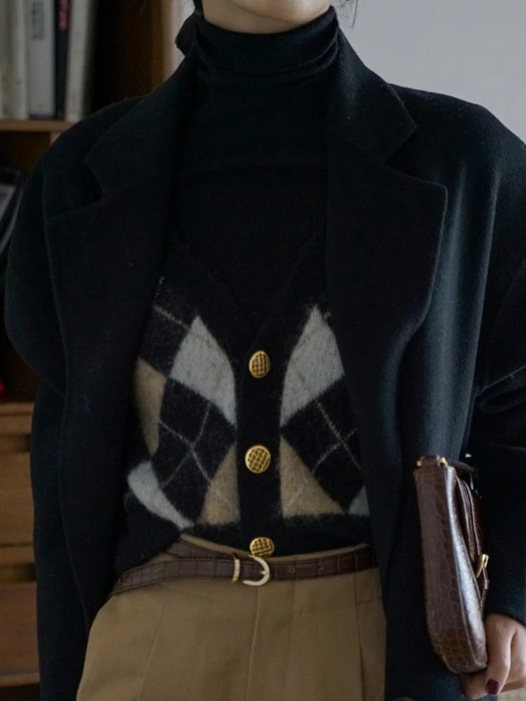 سترة نسائية لربيع 2025 من Thiened V-Ne بطبقة أساسية سترة معطف كسول Sle Top Sweet Sle Pure E-commerce Ss