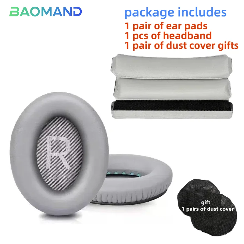 1 مجموعة استبدال بطانة للأذن وسادات الأذن عقال ل BOSE QC35 ل QuietComfort 35 و 35 II سماعات رغوة الذاكرة غطاء وسادة الأذن