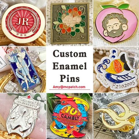 Alfinetes esmaltados personalizados, crachá de metal de luxo com logotipo, alfinete de lapela para roupas, broche esmaltado personalizado para aniversário