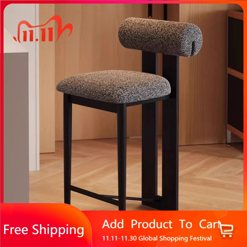 

Modern Accent Barstools Office Living Room With Back Counter Gray Bar Chairs Ergonomic Aesthetic Chaise Lounge Suite Furniture