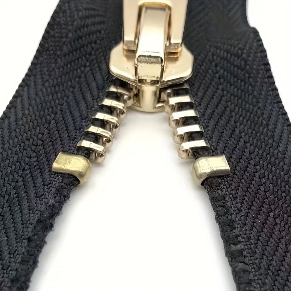 

Zipper stop code Metal upper stop U-shaped front code Four feet rear code Zipper buckle Lower stop anti-drop head