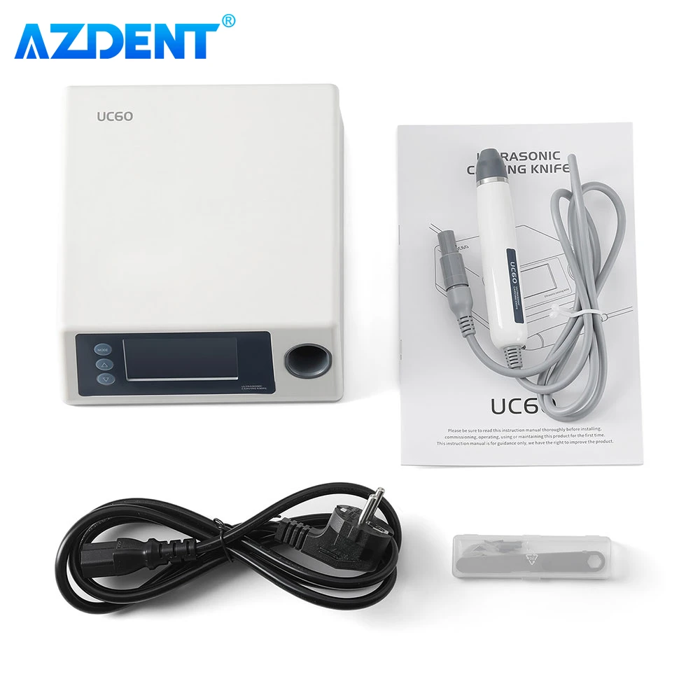 AZDENT-cuchillo de talla ultrasónico Dental, máquina de tirantes, retenedor de ortodoncia, corte para PVC, plástico, cuero, resina con 5 cuchillas