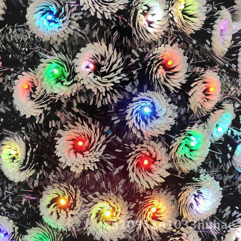 

150cm Colorful Fiber Optic Christmas Tree Lace LED Full Light PVC Decorative Head Atmosphere Props for Festive Season