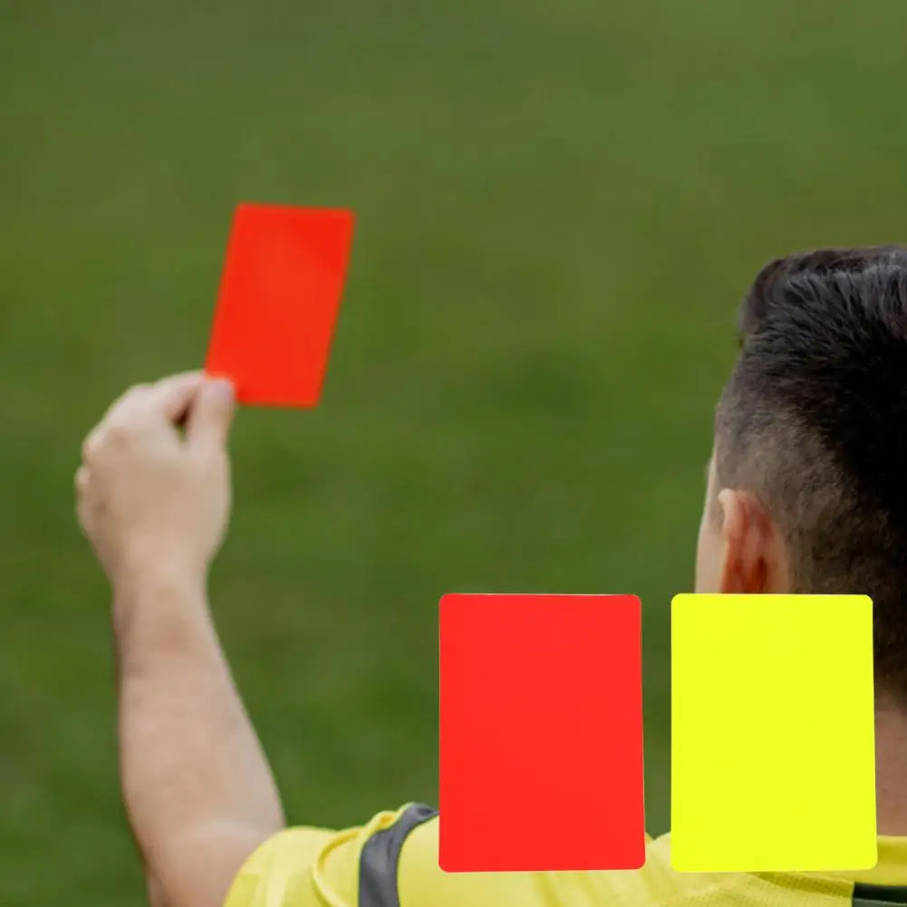 Carte gialle rosse per arbitro di calcio Carte rosse e gialle per arbitro di calcio in PVC Carte di avvertimento e espulsione per strumenti per arbitro