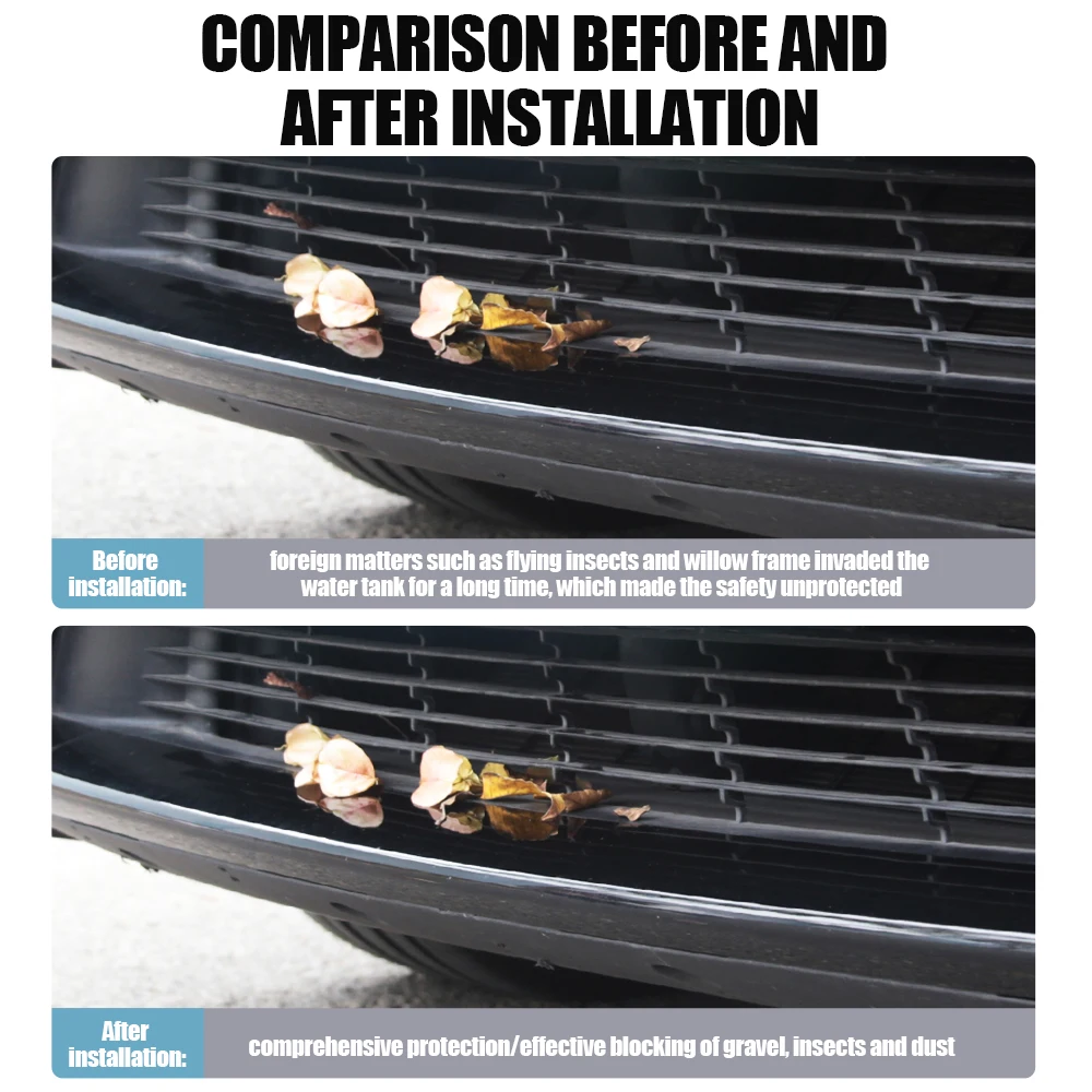 Split Front Bumper Inlet Protective Mesh Cover Inner Vent Grille Covers Anti-insect Net Protection For Tesla Model Y 2021 2022