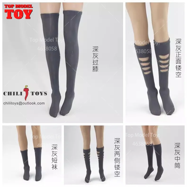 CHILI TOYS C05 1/6 Ice Short Mid Length Socks Hollow Socks Clothes AccessoyModel for 12'' Female Soldier Action Figure Body Doll