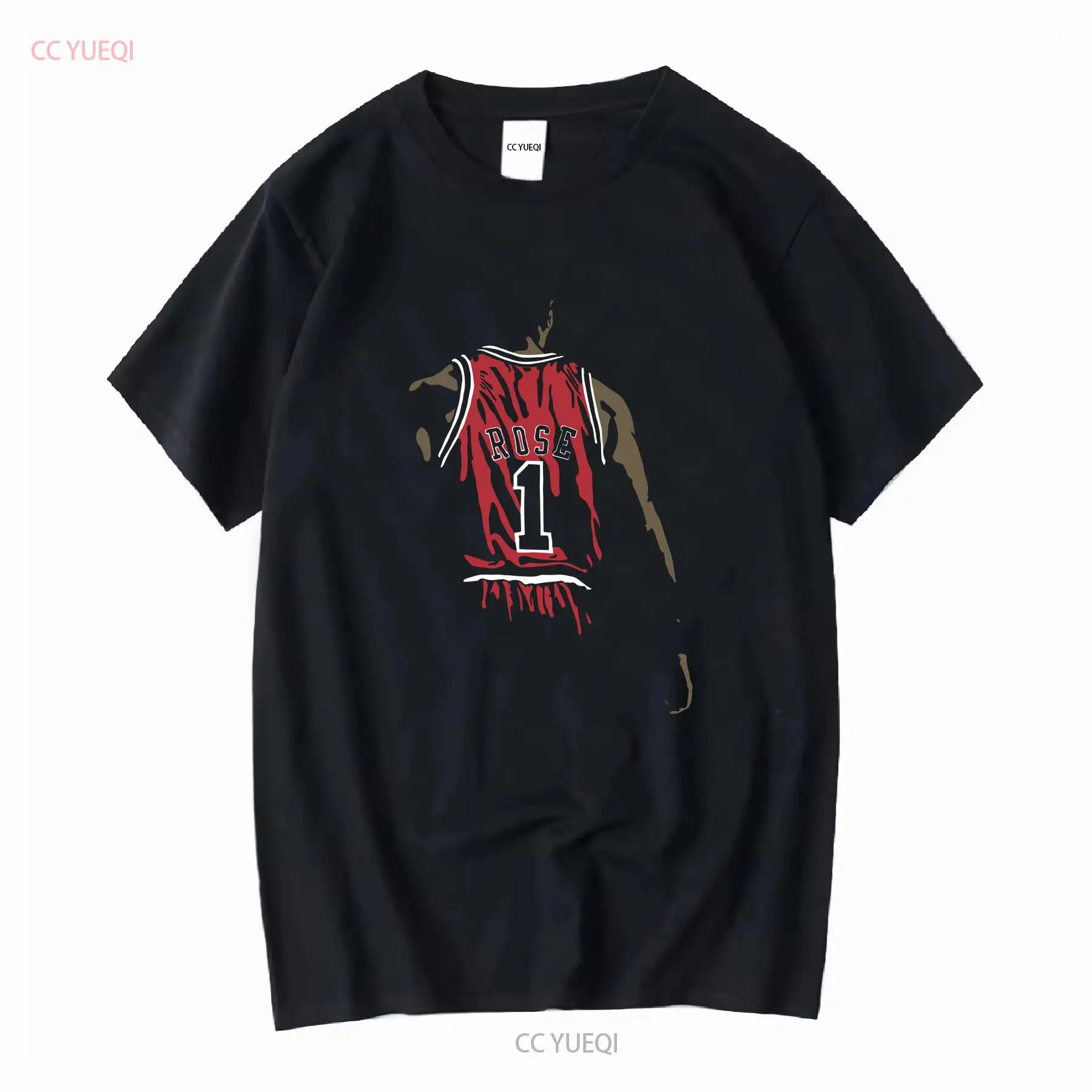 Camiseta Silhouette Derrick Rose 2026, Manga Longa ou Curta, Vintage, Esticada, Unissex, Roupas de Designer, Estilosa e Confortável