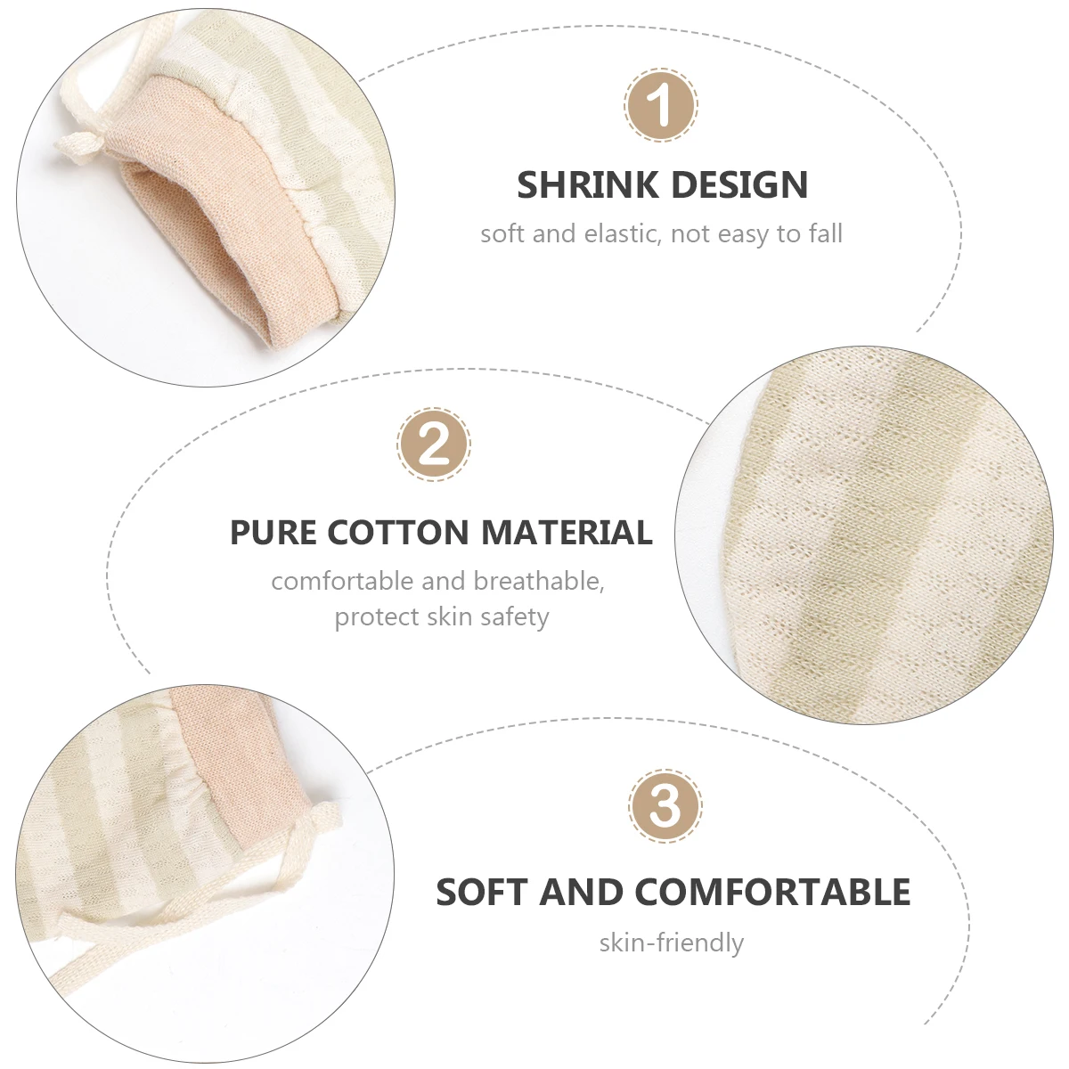 

3 Pairs Anti Scratch Gloves Baby Mittens Infant for Newborn Girls Hand Protector Cotton Infants Boy Breathable Scratching