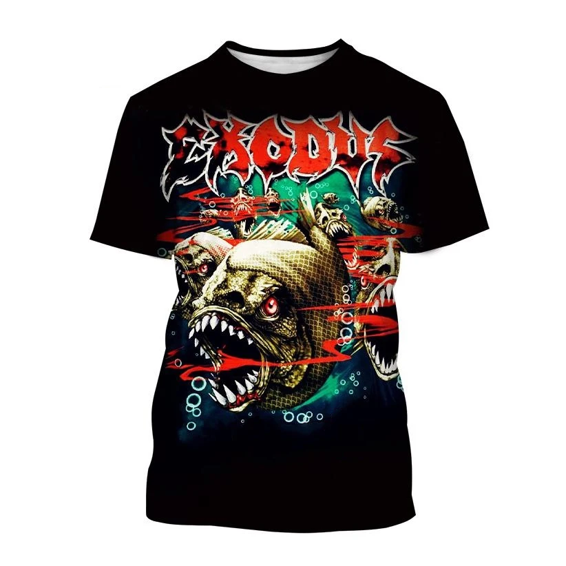 Summer Exodus T-Shirts Rock Band 3D Printed Streetwear Men Women Fashion Oversized Short Sleeve T Shirt Male Tees Tops Clothing