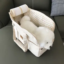 캔버스 개 멜빵 Canvas Dogs carrier Portable Dog Bag Pet Cat Shoulder Handbag Car Seat bed safety belt Travel  Chihuahua Dog Supplies