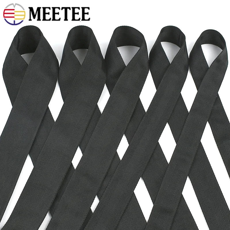 32/38/45/50/55mm 32-55mm Black Tubular Webbing Tape Backpack Rucksack Strap Band Repair DIY Sewing Replacement Bag Accessories