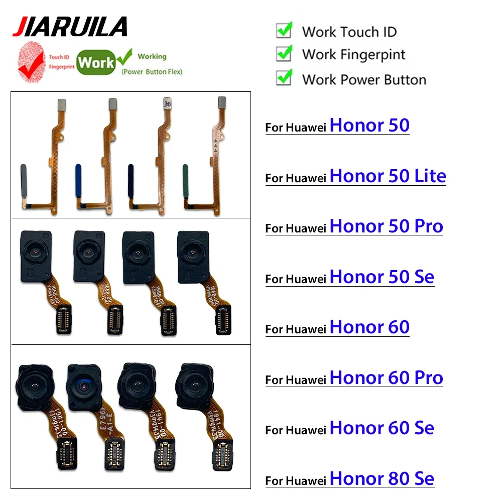 Home Button Fingerprint Scanner Touch ID Menu Return Sensor Flex Cable For Huawei Honor 50 50 Lite 50 Pro 50 Se 60 60 Pro 80 Se