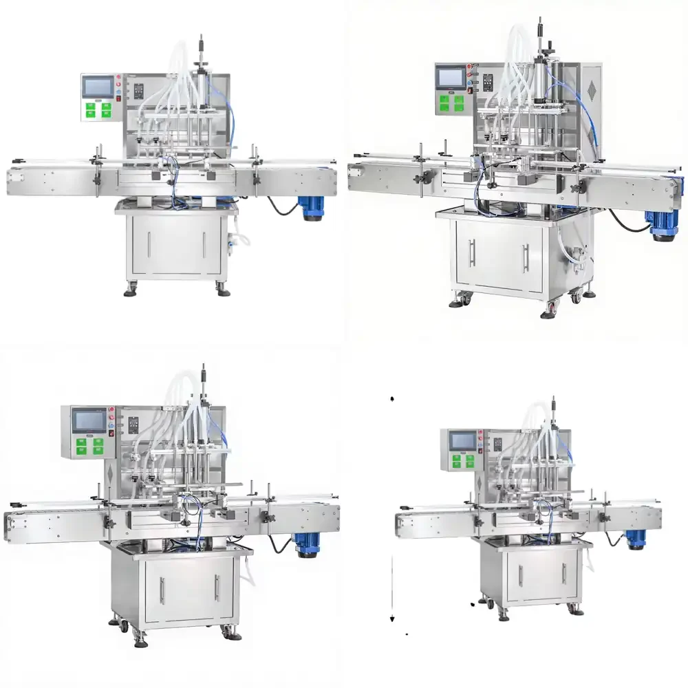 Automatic 4-heads Chili Sauce Paste Shampoo Soap Plastic Drink BottleOil Liquid Juice Honey Perfume Filling Machines