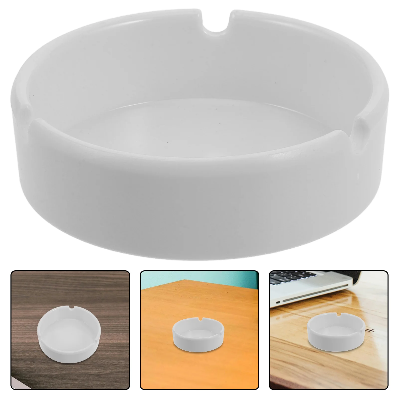 

2 Pcs Melamine Ashtray Ashtrays for Hotel Restaurant Indoor Round Holder Decorate Office