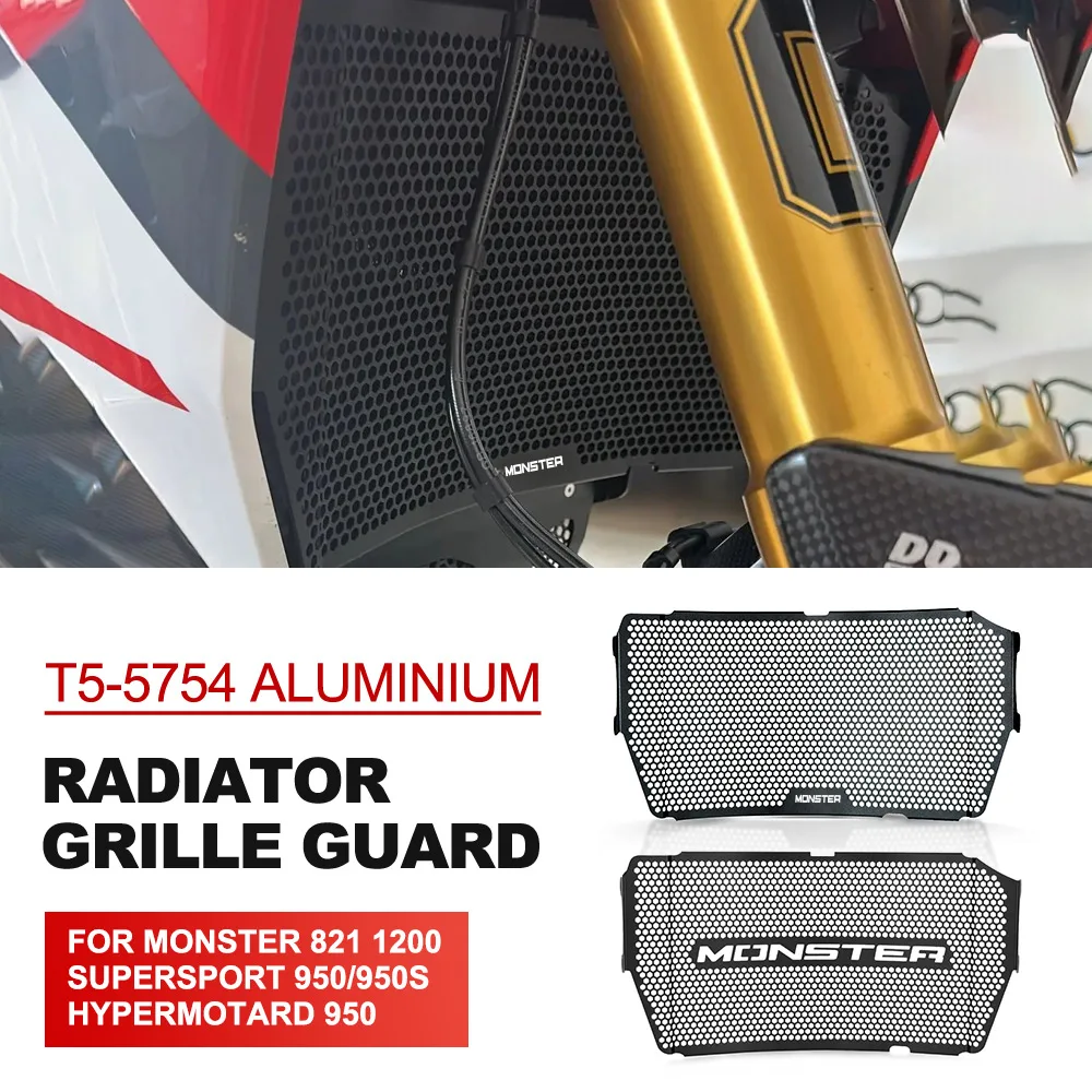 

Motorcycle Radiator Grille Guard Cover Protector Fit For Monster 821 1200 Supersport 950/950S Hypermotard 950 Oil Cooler Guard
