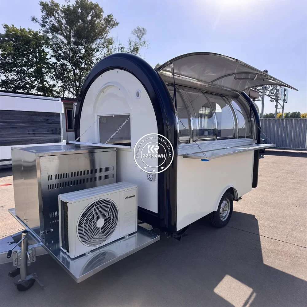 

Custom Mobile Ice Cream Coffee Fast Food Cart Fully Equipped Mobile Restaurant Food Truck Trailer With Full Kitchen