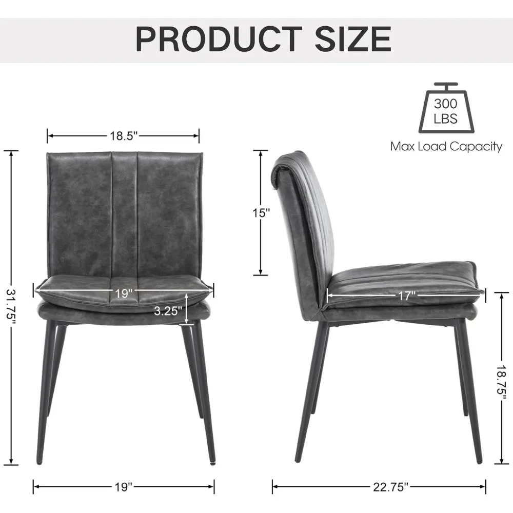 Set Kursi Makan Modern Abad Pertengahan dengan Pelapis Kain, 4 Buah, Kaki Logam, dan Sandaran Tengah untuk Dapur atau Ruang Makan