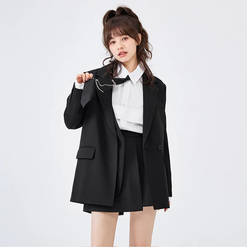 Semir Suit Jacket Women Loose Design Sense Spring 2022 New Black Casual Suit Chic Small Trendy