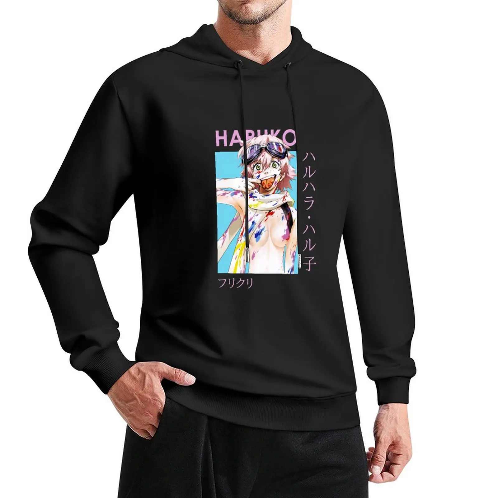 

Haruko Haruhara FLCL Card Anime Pullover Hoodie winter clothes korean style clothes korean clothes tracksuit