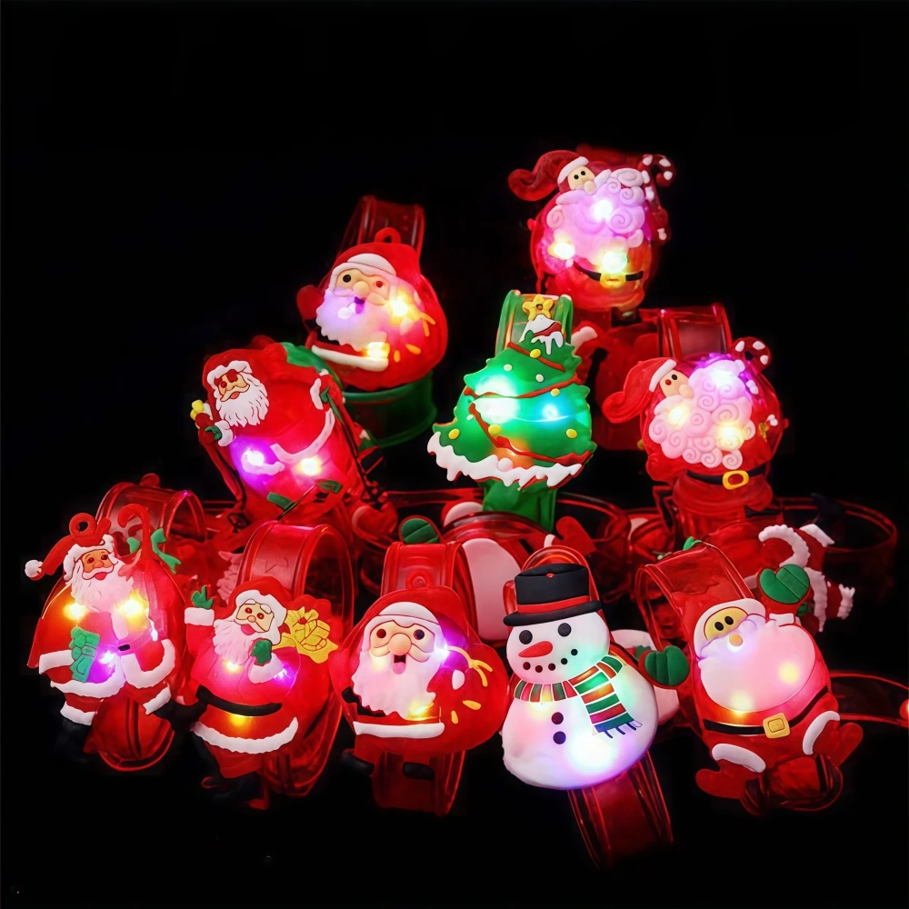 12-36 قطعة شجرة عيد الميلاد المسنين نمط متوهجة ساعة عيد الميلاد السنة الجديدة كرنفال حفلة هدية مدرسة رياض الأطفال جائزة هدية حزمة