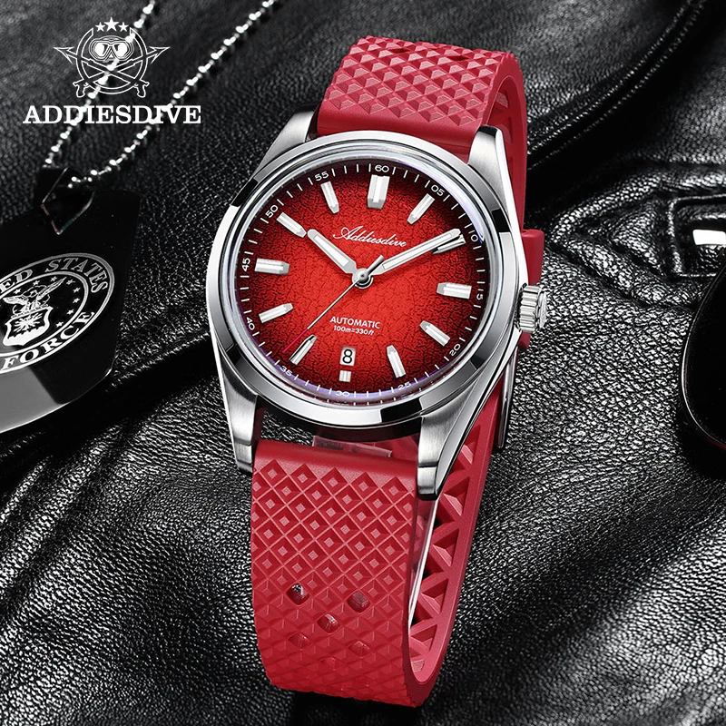 

ADDIESDIVE New Men Watches Automatic 8215 Mechanical Wristwatch 39mm Domed Glass 316L Stainless Steel Luminous Waterproof 200m