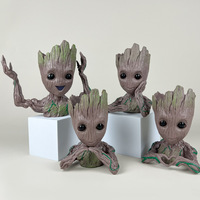 Marvel Avengers Kawaii Groot Mini Model Pen Holder Flower Pot Cute Toys Home Desktop Decoration Kids Charm Doll Birthday Gifts