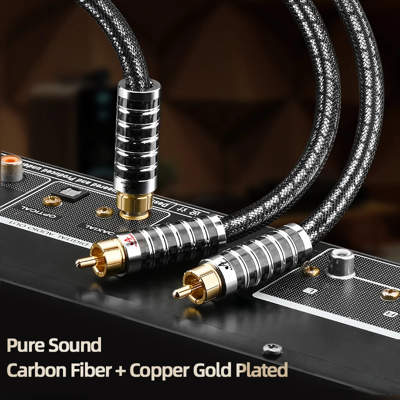 ATAUDIO Cable divisor RCA HiFi con enchufes chapados en oro RCA a 2RCA Subwoofer Y Cable de Audio para amplificador reproductor de CD