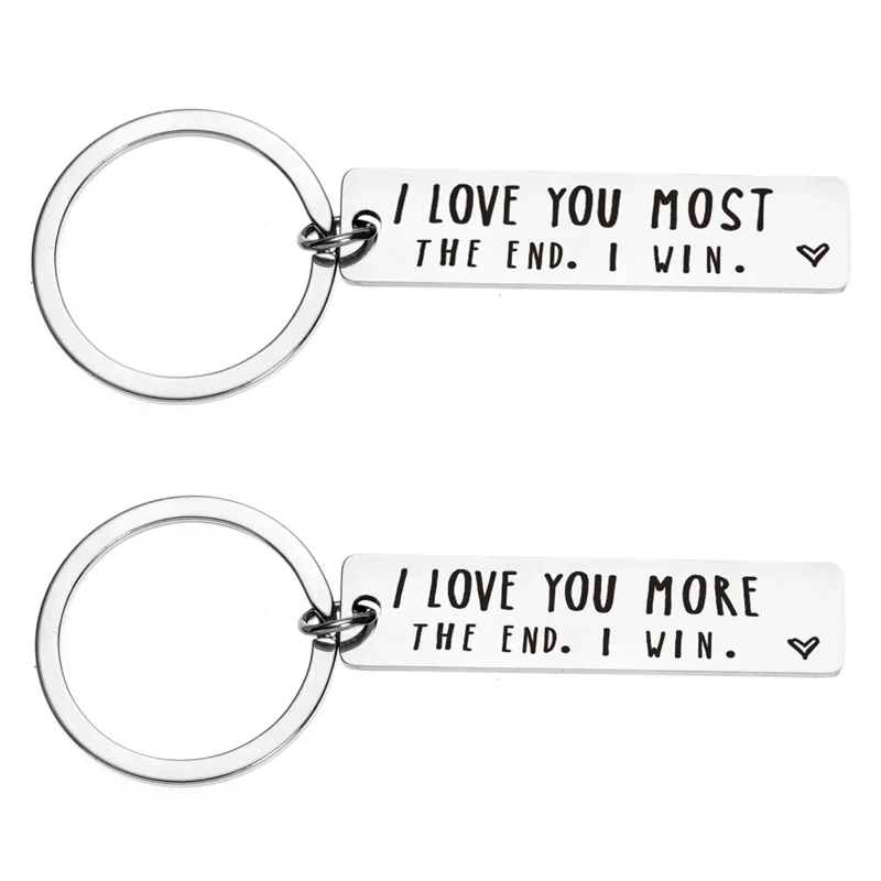 

Hot Selling Stainless Steel Keychain I LOVE YOU MORE THE END Keyring
