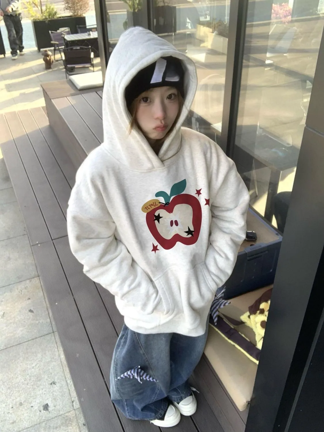 

Флисовая толстовка со шляпой, женская весенняя одежда, осенняя верхняя одежда унисекс Y2K, хипстерская одежда с надписью, модная современная облегающая универсальная одежда