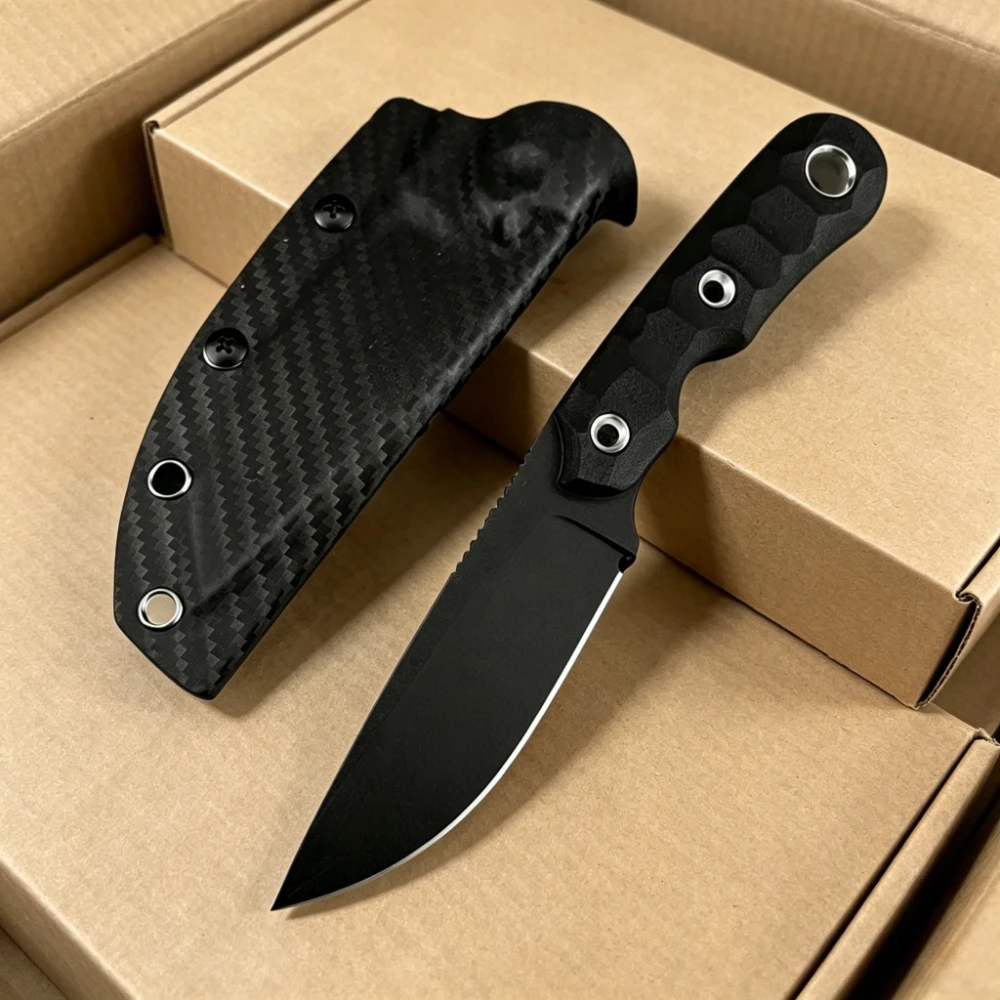 

Outdoor Full Tang Fixed Blade Knife, High Strength 8Cr13Mov Steel, G10 Handle, Portable EDC Straight Knife for Camping Tool