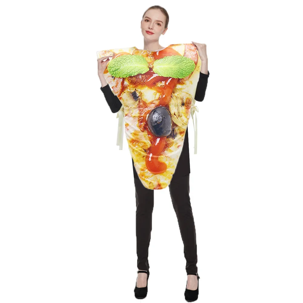 

Adult Pizza Cosplay Costume Delicious Food Party Performance Costume Halloween Realistic Printing Funny Dress up Sponge suit