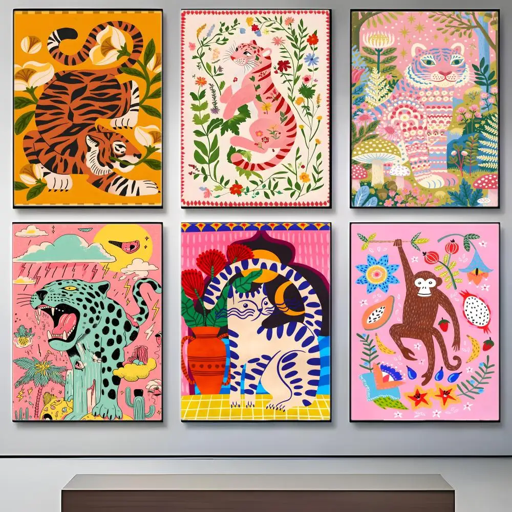 Animal Macarons Pattern Poster Crease Free Waterproof Durable All Space Wall Decor