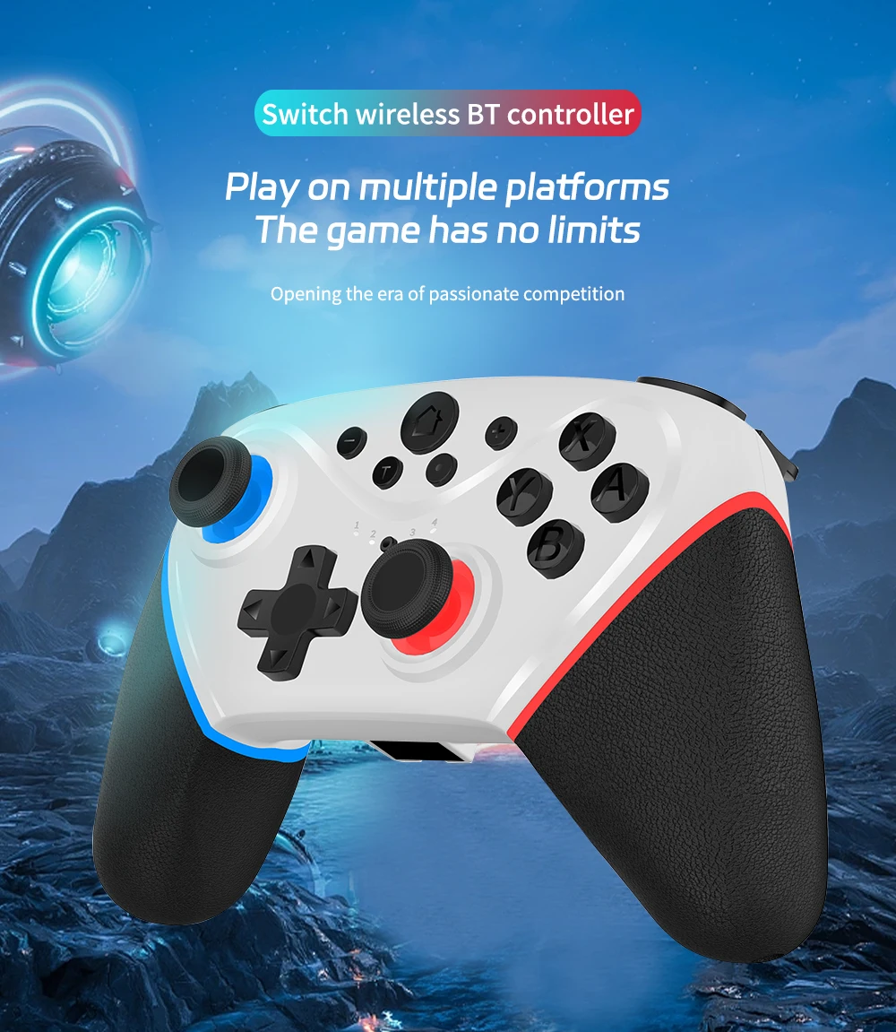 Wireless Switch Controller Compatible with Switch/Lite/OLED Remote Supports Multi-Platform with Turbo, Wake-up Function