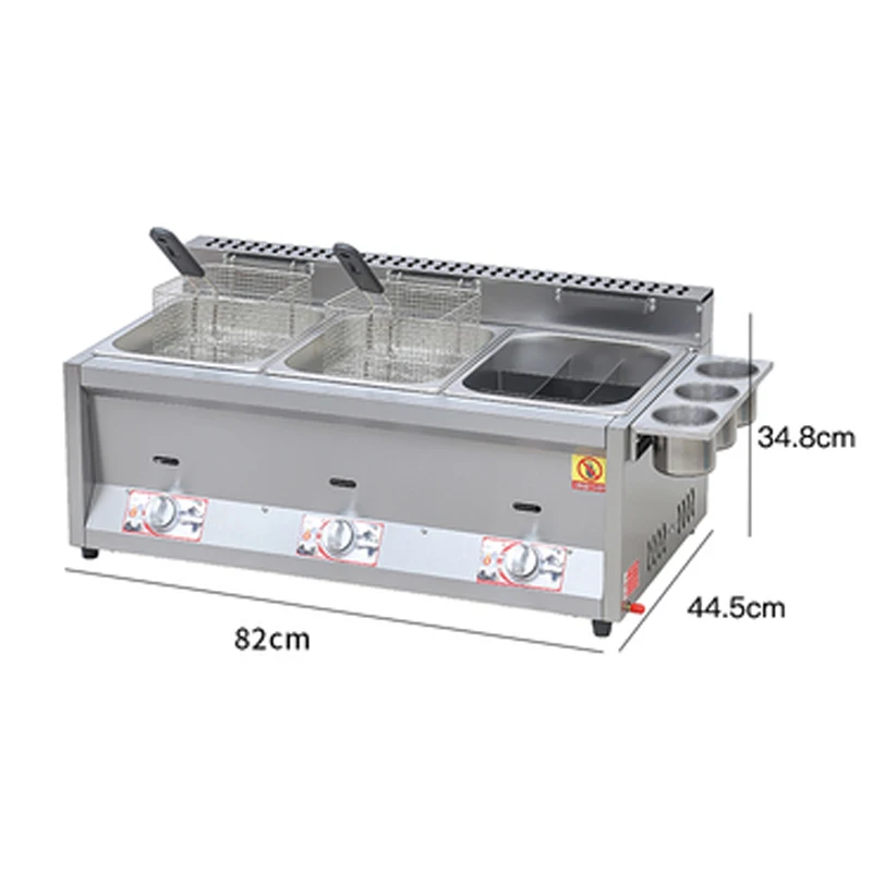 Commerciële Gas Friteuse Apparatuur Grill Friteuse Machine Frituur Teppanyaki Apparatuur
