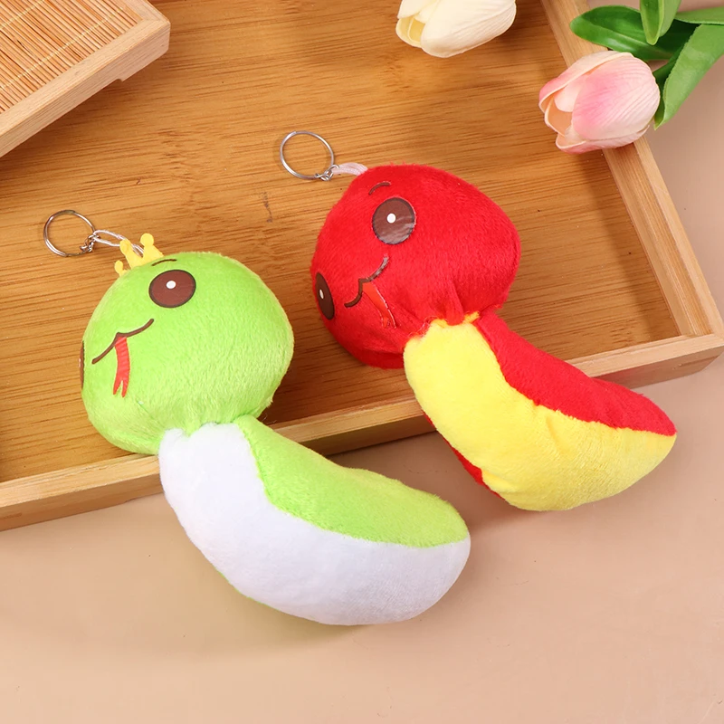 2025 Chinese New Year Mascot Snake Plush Toy Cute Baby Snake Doll Pendant Bag Keychain Bedroom Decor Zodiac Mascot Doll