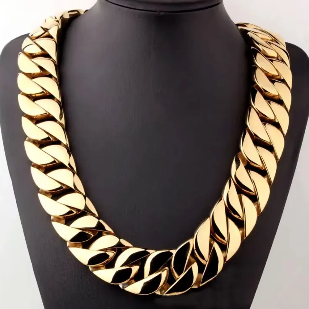 

Мужская цепочка-колье 23 мм, роскошная массивная кубинская цепь, зеркальная поверхность, в стиле хип-хоп, модные аксессуары, лучший подарок на день рождения