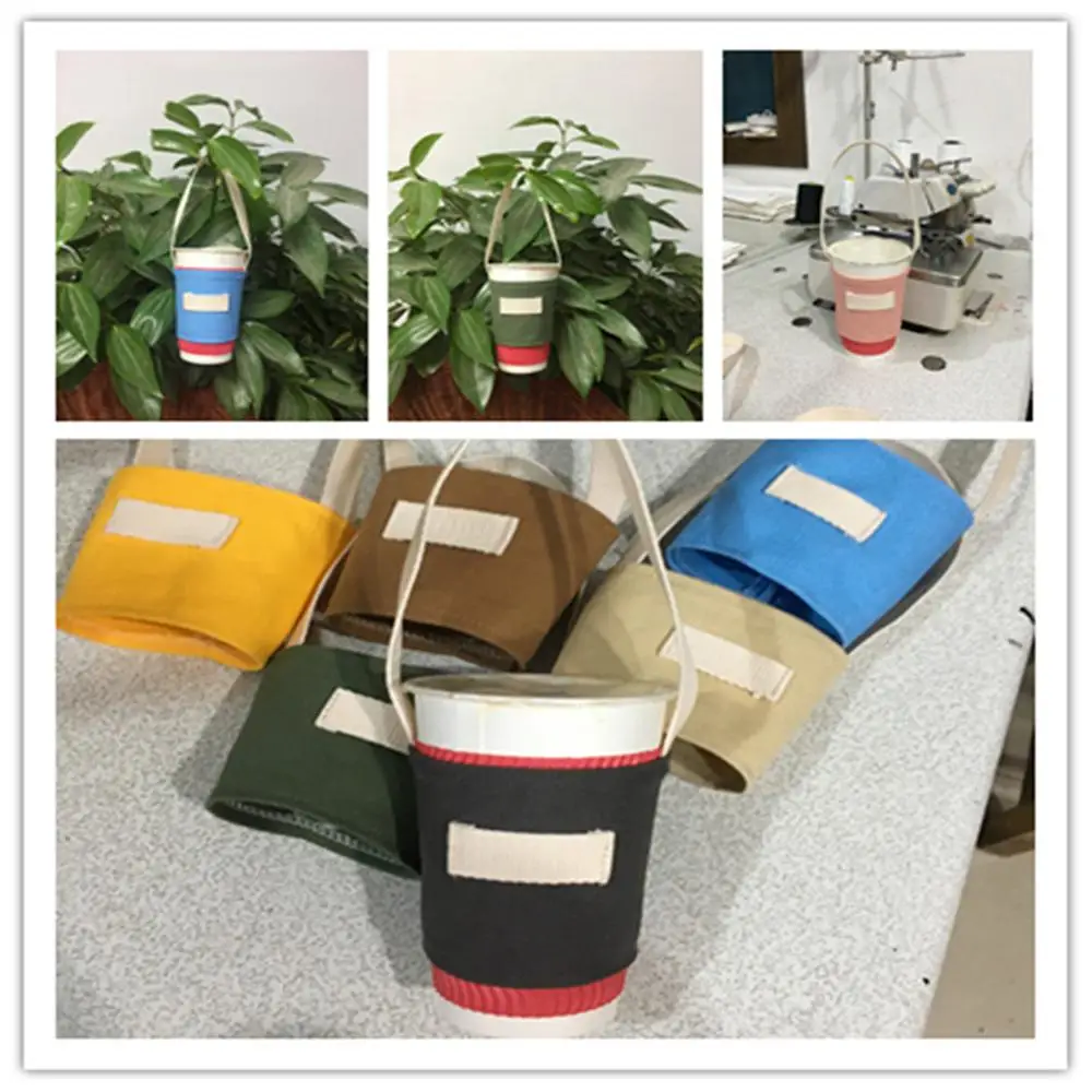 Canvas Cup Covers Storage Cover Colorful Kitchen Cup Accessories Water Bottle Cover Organizer Coffee Cup Holder Bag