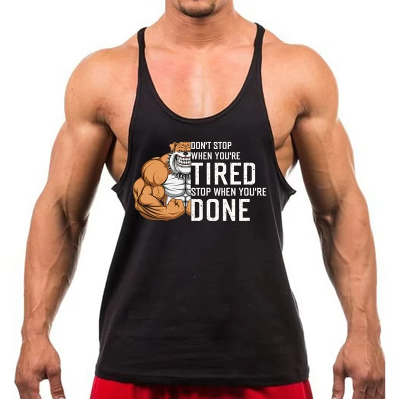 

Bulldog Graphic Cotton Sleeveless Gym Tank - Motivational Fitness Vest for Bodybuilding, Intense Workouts & Training Sessions