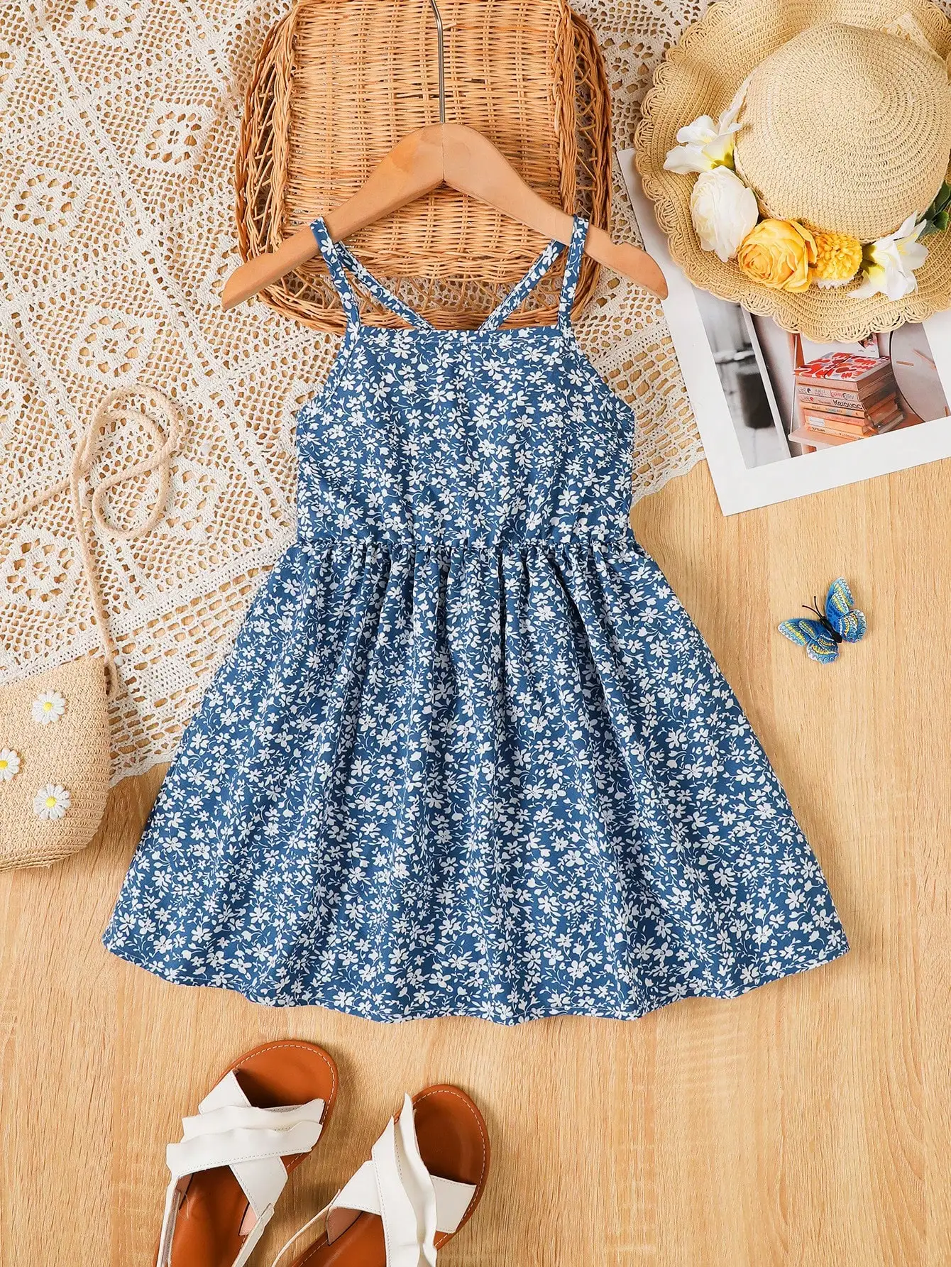 

Girl Ditsy Floral Print Cami Dress